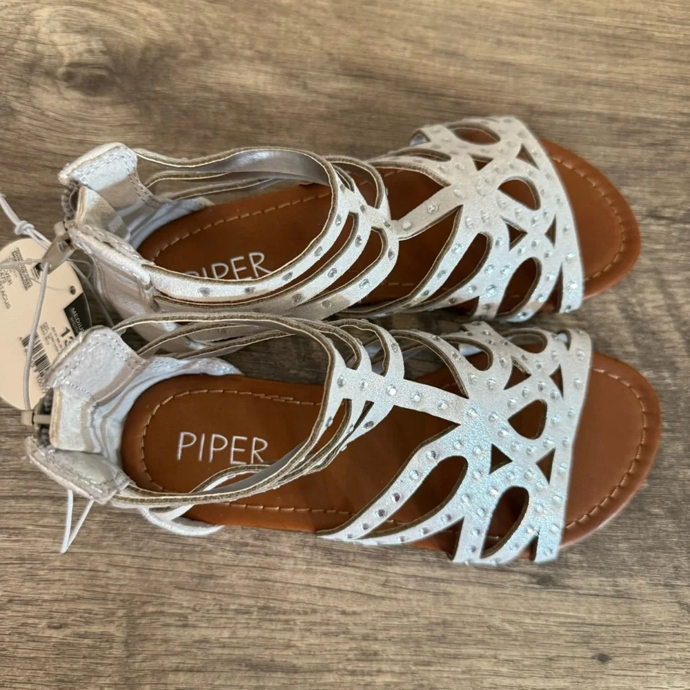 Piper Silver Sandals (New) Size 13 & Skechers in play condition Size 13.5